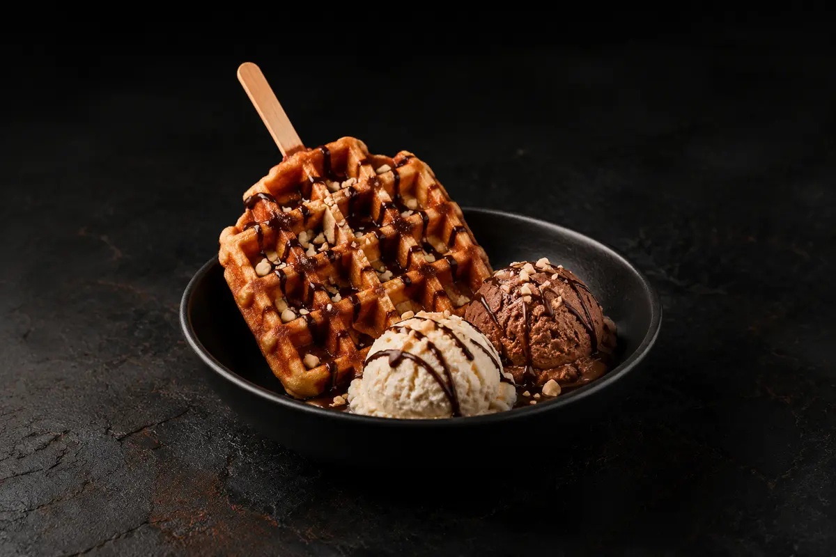 Waffle on Stick with Ice Cream